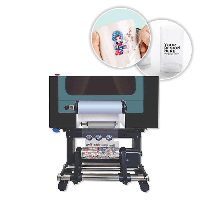 Imprimante UV DTF de 300 mm de largeur AB Film Imprimante UV automatique à plateau pour autocollant métallique en verre