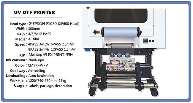 Imprimante DTF UV de 30 cm à deux têtes A3 pour bouteille en plastique acrylique