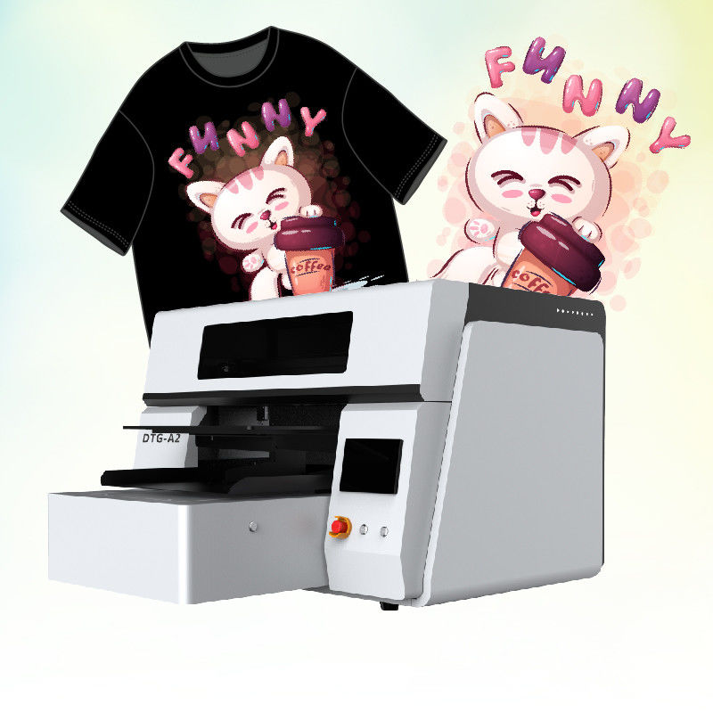 High Speed DTG Printer With EPSON I1600*2 Print Head And CMYK White Ink Color