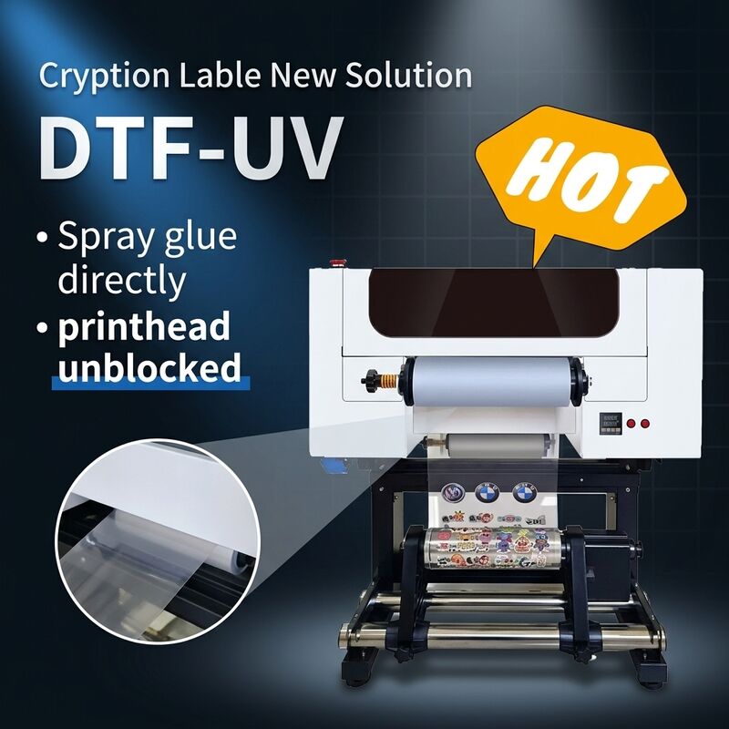 Imprimante UV DTF à deux têtes 30CM Machine à autocollants en acrylique en rouleau pour la production