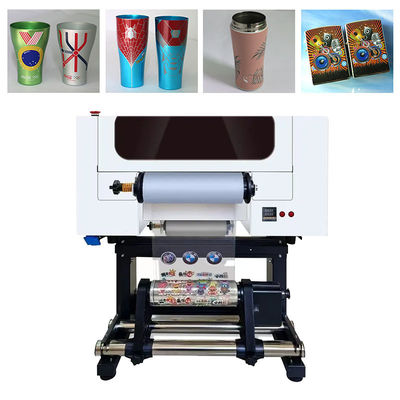 Imprimante DTF UV A3 30cm AB Film I3200 Têtes Tout en un rouleau à rouleau Imprimante DTF UV avec machine d'impression laminateur